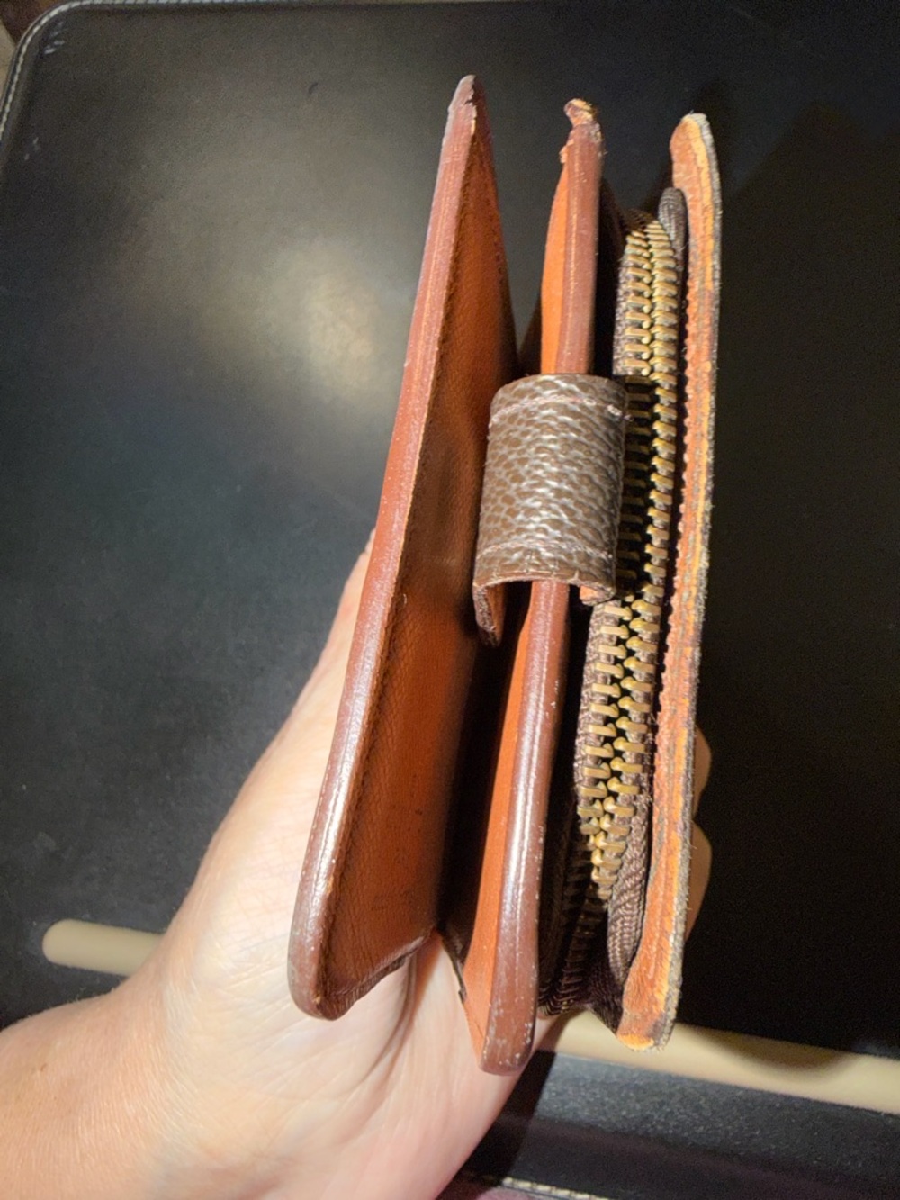 Louis Vuitton Textured Leather Wallet in Cognac - Picture 9 of 15